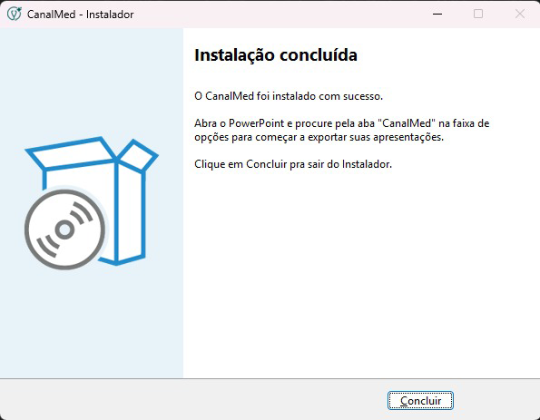 Print 5: tela "Instalação concluída"