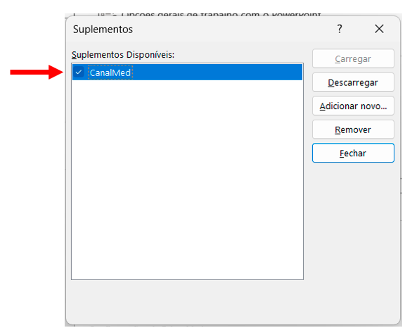 Print 14: Painel de Controle mostrando CanalMed na lista de programas